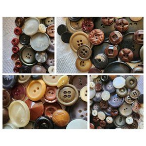 100 Assorted Neutral Colors Vintage & New Buttons